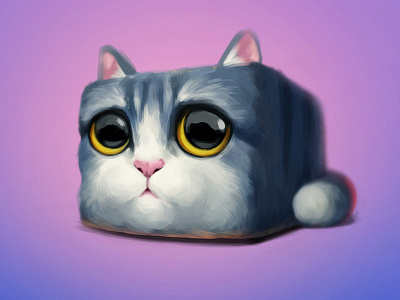 Cat 2d art cat characters iamjoka illustration photoshop raster wacom