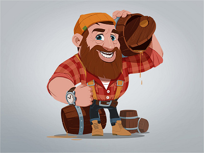 //// art brew brewwery character characterdesign characters iamjoka illustration lumberjack