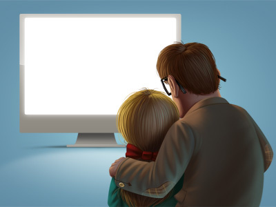 Care4teen 3 blue character illustration monitor parents