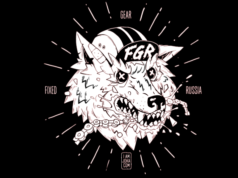 FGR animation fixed fixedgear iamjoka illustration logo vector wolf