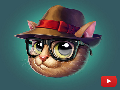 Hipster kitty 2d art cat character character design iamjoka tutorial video