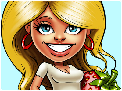 strawberrie girl cartoon charachter girls illustration strawberries