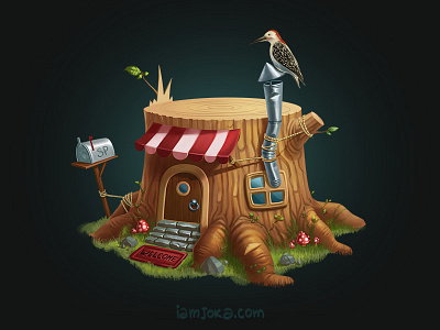 Stumphouse 2d art house illustration raster stump stumphouse
