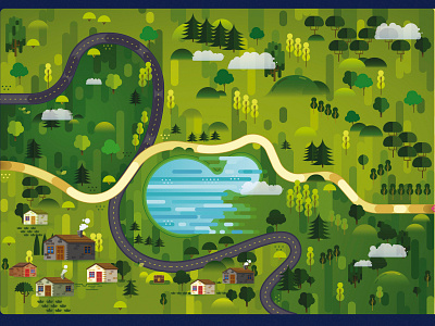 Forest forest illustration landscape maps road vector