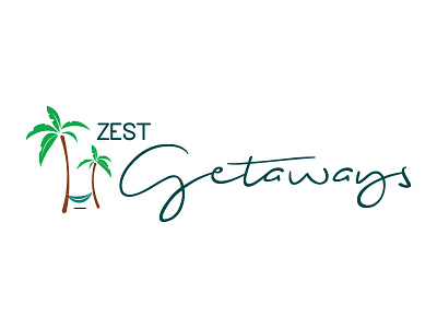 Zest Getaways blue brown coconut goa green handwritten india tourism tree