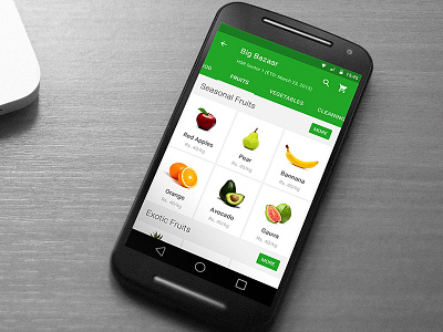 Mobile Ecommerce android cart ecommerce green vegetable