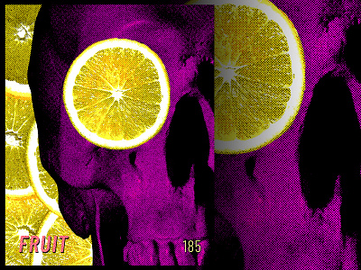 Fruit adobe photoshop halftone lemon photoshop pink lemonade poster design skull