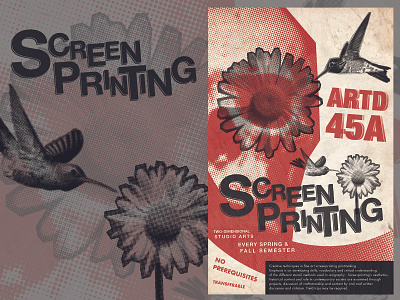 Screen Printing Class Ad halftone photoshop poster design screenprint type typography