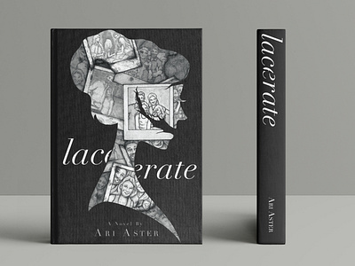 Lacerate Book Concept book book cover creepy horror illustraion ink silhouette traditional typogaphy