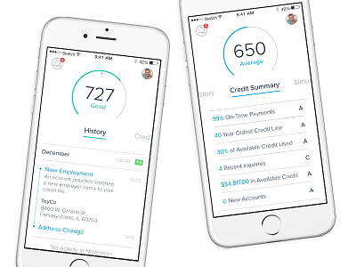 Credit Tracker prototype app ios iphone mobile