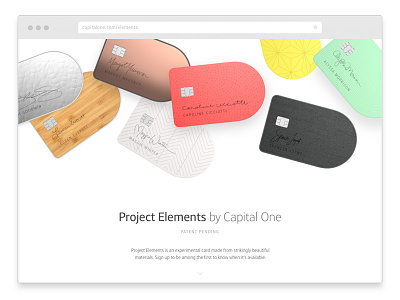 Elements Card Signup Page landing page web