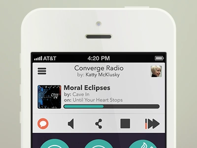 Social Radio Player flat ios music player radio senzari social wahwah