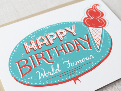 Happy Birthday card happy birthday illustration lettering screen print sign