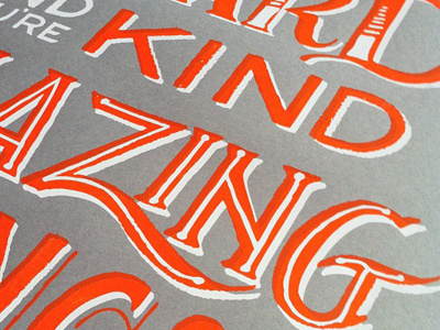 Sneak Peek inline lettering orange quote screen print