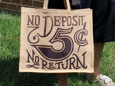 'No Deposit' Jute Tote Bag