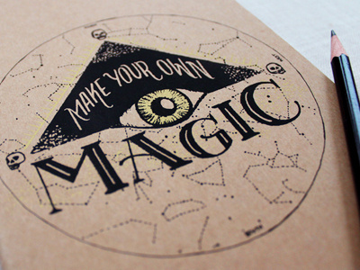 Magic Screen Printed Moleskine astronomy constellations hand lettering illustration journal magic moleskine screen print sketch book skulls