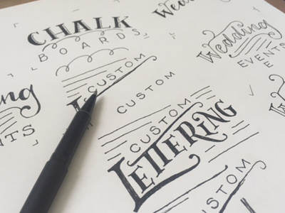 Sketches for Website Portfolio lettering pen sketch