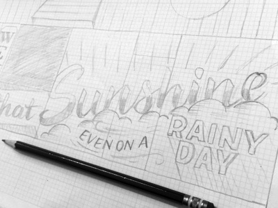 Mural Sketch lettering pencil sketch