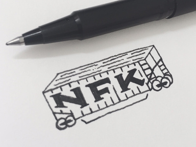 NFK Train illustration lettering train