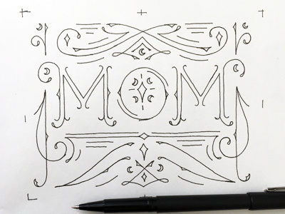 Mom Sketch flourish lettering mom monoweight pen