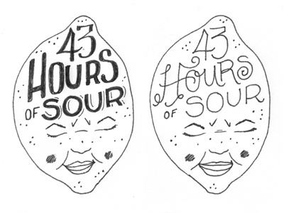 43 Hours of Sour beer illustration lemon lettering sour