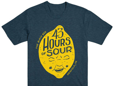 43 Hours of Sour Shirt beer illustration lemon lettering shirt sour