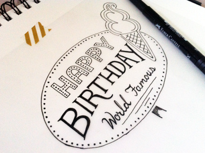 Happy Birthday Sketch birthday ice cream illustration lettering sketch