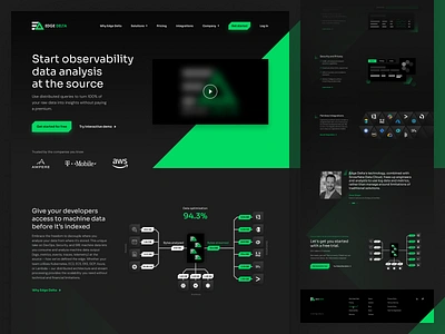 Edge Delta — Homepage analyze clean data digital edge homepage landing modern ui web website