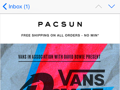 PACSUN - Vans Davie Bowie Creative email design fashion retail