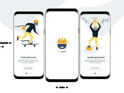 Handyman app onboarding illustrations android animation app apple card cart clean date illustration inspiration ios language logo material design minimal minimalist onboarding trend ui ux