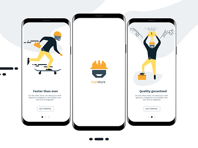 Handyman app onboarding illustrations