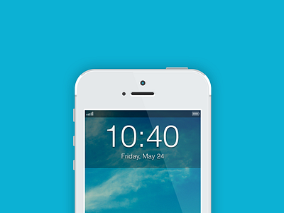 iOS 7 Lockscreen Clock Concept apple concept design flat ios ios 7 iphone 5 lockscreen mockup