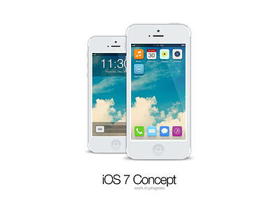 iOS 7 Screens - Concept apple design flat icons illustrator ios ios 7 iphone iphone 5 photoshop wip
