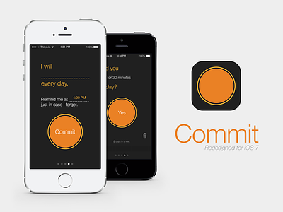 Commit iOS 7 Redesign app commit flat illustrator ios 7 iphone minimalism photoshop redesign user experience user interface