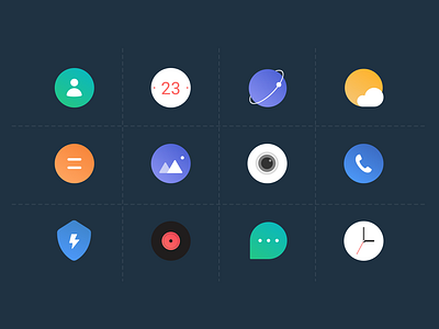 mobile system icons design android app bright color design icon illustration logo mobile os phone system ui ux