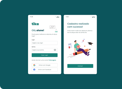 TIKA - A LEARNING PLATFORM app education learning minimal ui