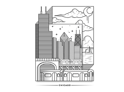 Chicago Lines chicago design digital digital illustration illustration lines linework vector