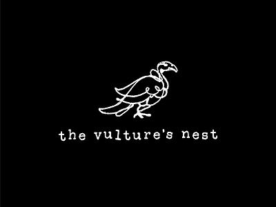 The Vultures Nest bird branding branding and identity hand drawn handmade logo rough sketch typewriter vulture