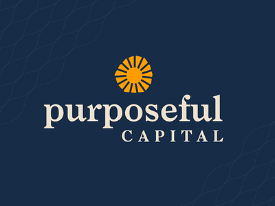 Purposeful Capital Logo Direction branding capital color design finance icon identity investment logo mark sun wordmark