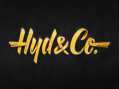 Hyd & Co Logotype branding custom lettering design digital gold gold foil lettering lettering logo logo logotype script texture vector