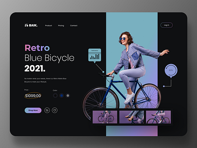 Bicycle Store Website bicycle bike black cycling dark mode design figma minimal online store onlineshop purple shop store ui uidesign website