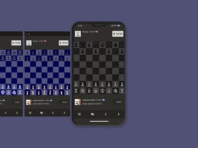 Chess Board in Dark figma innovative interaction mobile ui