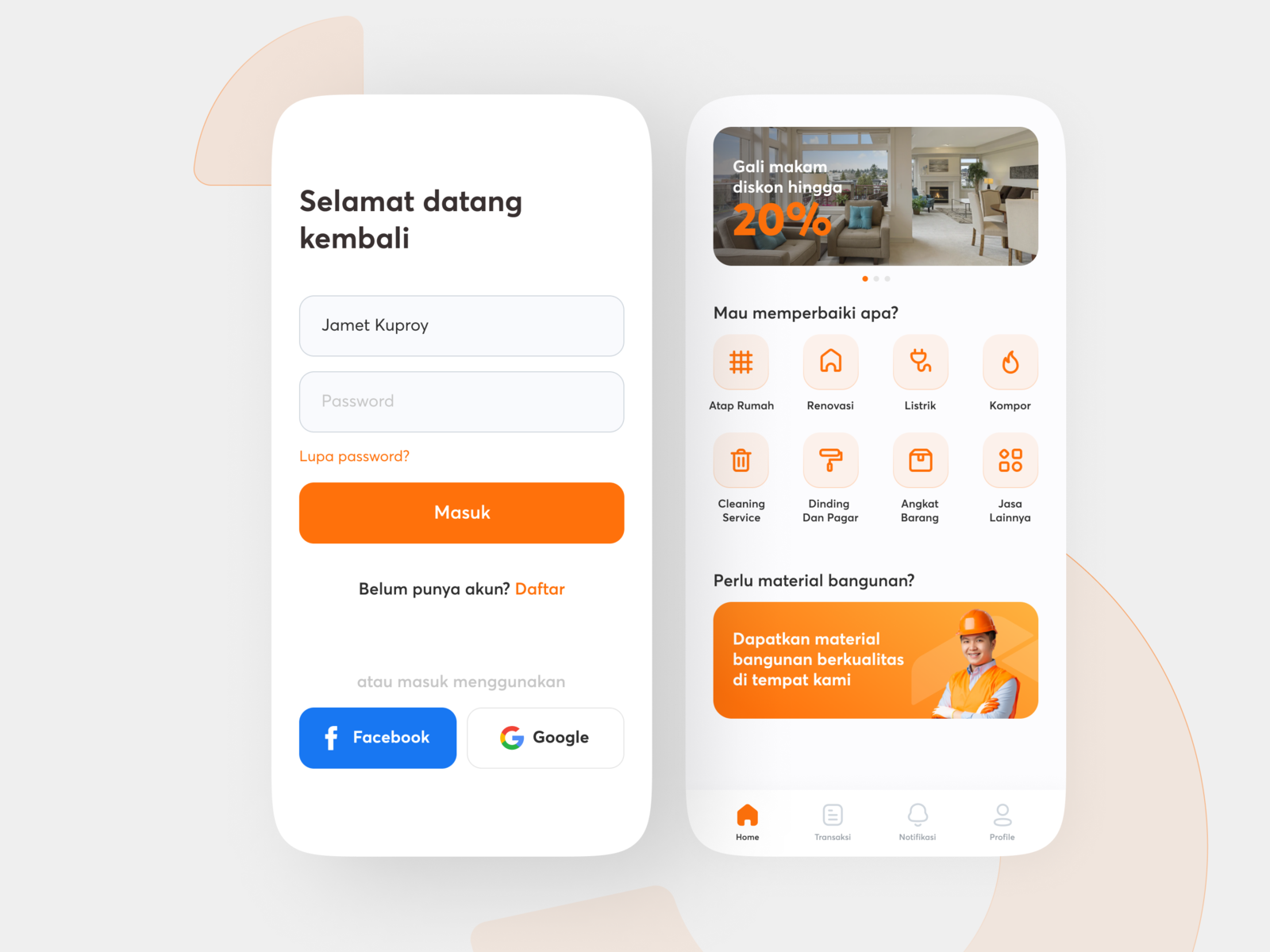 Home Renovation Services App By Andika Widianto On Dribbble   Dribbble Shot Hd   1  2  4x 