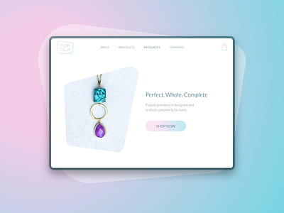 Popola - handmade jewellery - homepage branding clean design logo ui ux