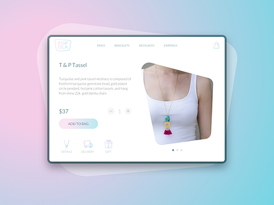 Popola - handmade jewellery - Product page branding clean design logo ui ux