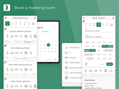 Book a meeting room app design clean ui ux