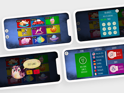 Beautiful First Words - mobile game for kids app app design ui ux