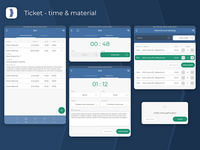 Facility management - Ticket - time & material app design clean design ui ux