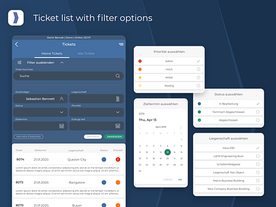 Facility management - Ticket list