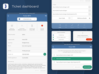 Facility management - Ticket dashboard app design clean ui ux